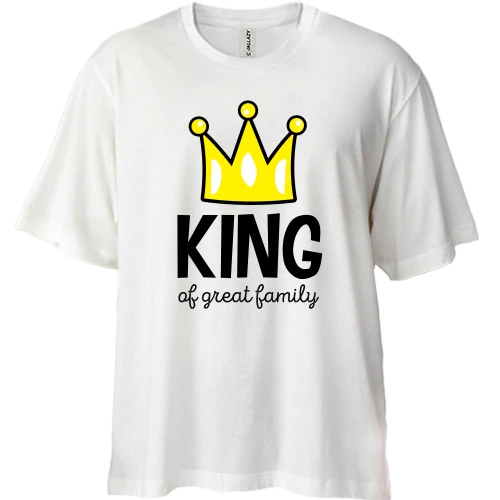 Футболка двунитка Oversize, Белый, King af great family