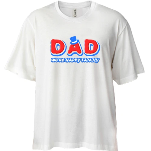 Футболка двунитка Oversize Dad we`re happy family