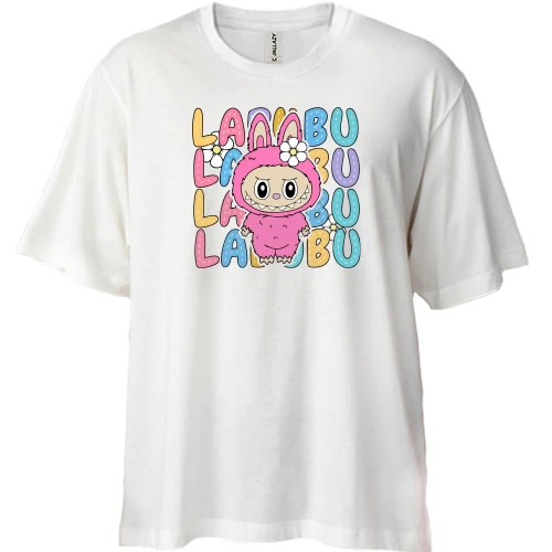 Футболка двонитка Oversize, Білий, Labubu
