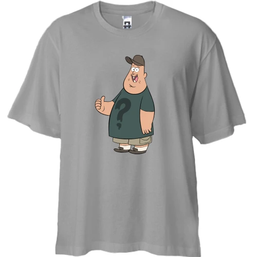 Футболка двунитка Oversize, Серый, Зус (Гравити Фолз)
