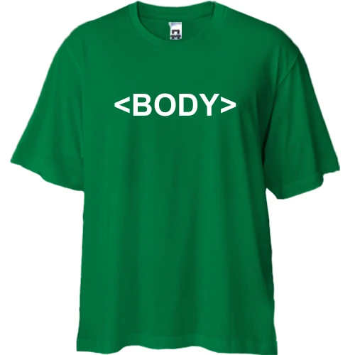 Футболка двонитка Oversize, Зелений, body