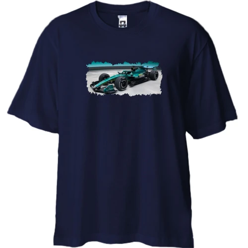 Футболка двунитка Oversize, Синий, Aston Martin F1