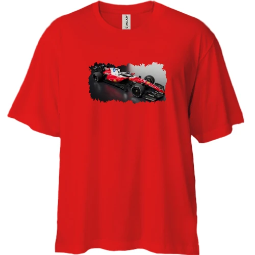 Футболка двунитка Oversize, Красный, Ferrari F1