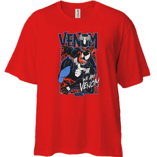 Футболка двонитка Oversize, Червоний, We are "Venom"