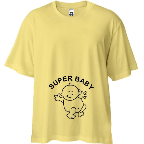 Футболка двунитка Oversize, Желтый, SUPER BABY
