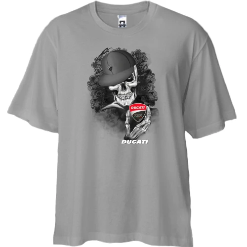 Футболка двунитка Oversize, Серый, Ducati Corse (skeleton)