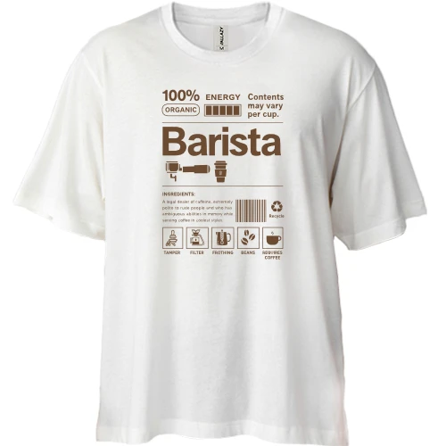 Футболка двунитка Oversize, Белый, Barista