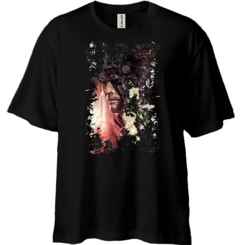 Футболка двунитка Oversize, Черный, Индеец