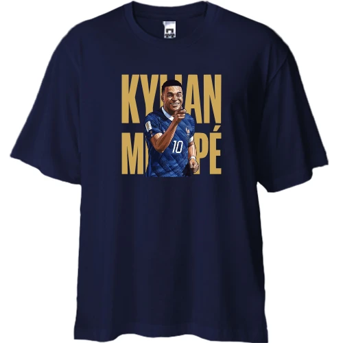 Футболка двонитка Oversize, Синій, Kylian Mbappé (4)