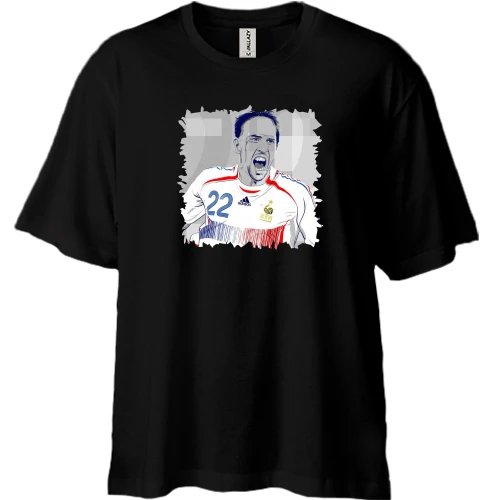 Футболка двонитка Oversize, Чорний, Franck Ribéry