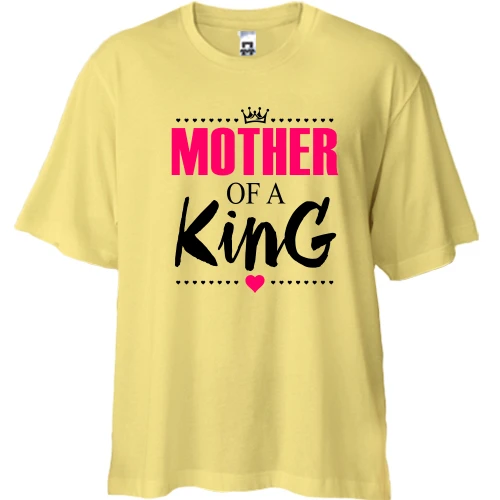 Футболка двонитка Oversize, Жовтий, Mother of a king