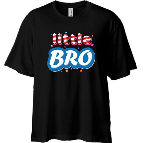 Футболка двунитка Oversize, Черный, little Bro