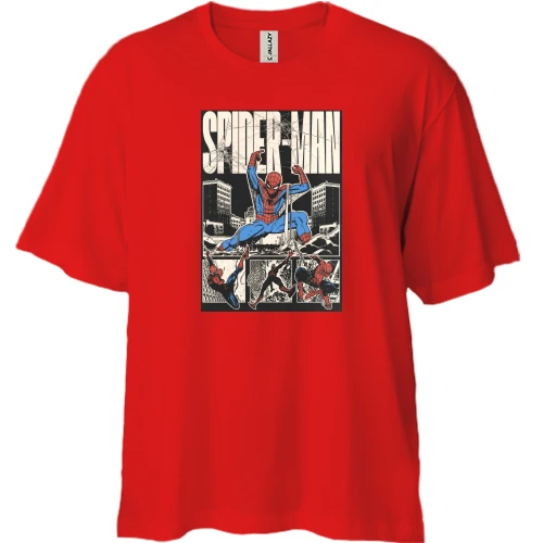 Футболка двунитка Oversize Постер Spider-Man