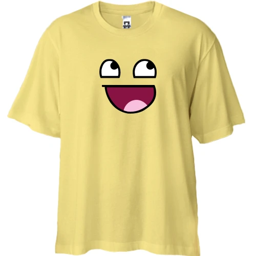 Футболка двунитка Oversize, Желтый, Epic Face силуэт