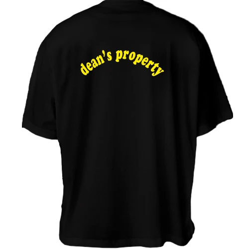 Футболка двунитка Oversize, Черный, "Dean's property"