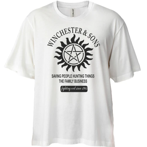 Футболка двонитка Oversize, Білий, Winchester