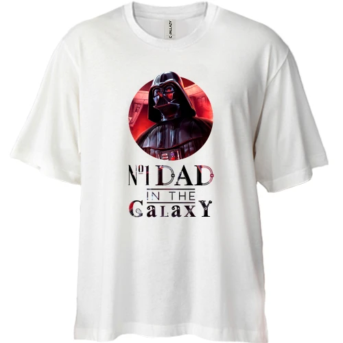 Футболка двунитка Oversize №1 dad in the galaxy