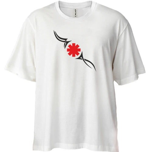 Футболка двунитка Oversize, Белый, RHCP с трайблом