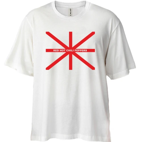 Футболка двонитка Oversize, Білий, RHCP на британському прапорі