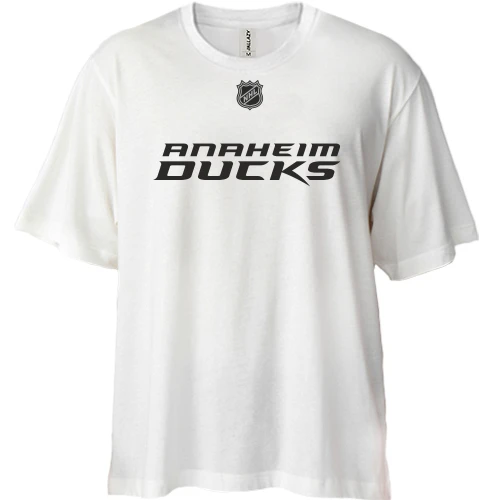 Футболка двунитка Oversize, Белый, Anaheim Ducks 2