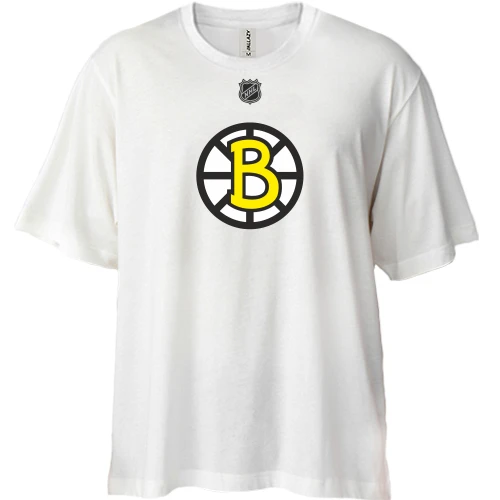 Футболка двунитка Oversize, Желтый, Boston Bruins