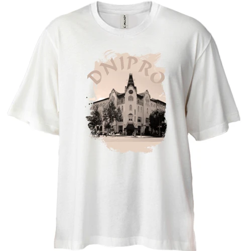 Футболка двунитка Oversize, Белый, Dnipro