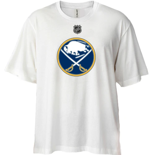 Футболка двунитка Oversize, Черный, Buffalo Sabres