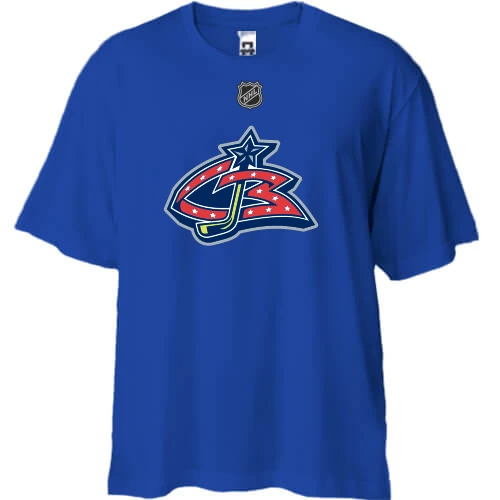 Футболка двонитка Oversize, Білий, Columbus Blue Jackets 2