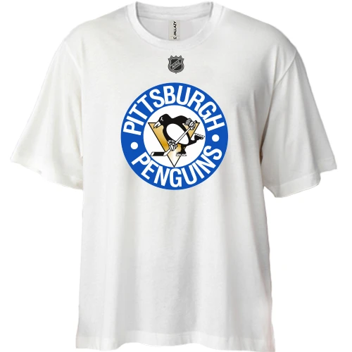 Футболка двунитка Oversize Pittsburgh Penguins wiite
