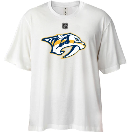 Футболка двунитка Oversize, Белый, Nashville Predators
