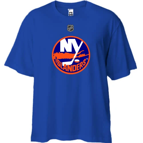 Футболка двунитка Oversize, Белый, New York Islanders