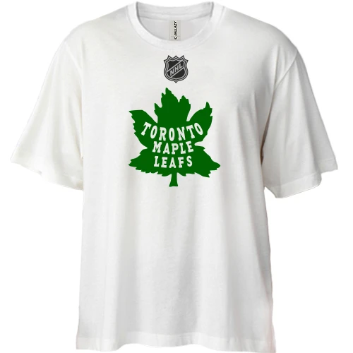 Футболка двунитка Oversize, Белый, Toronto Maple Leafs