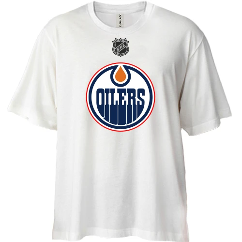 Футболка двонитка Oversize, Чорний, Edmonton Oilers