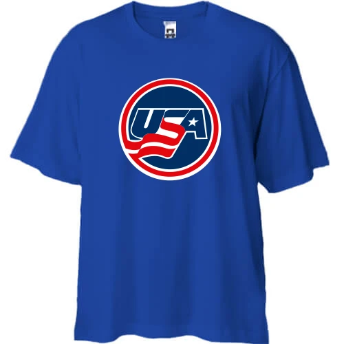 Футболка двунитка Oversize, Черный, Team USA