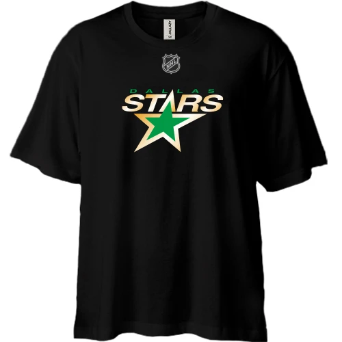 Футболка двонитка Oversize, Чорний, Dallas Stars
