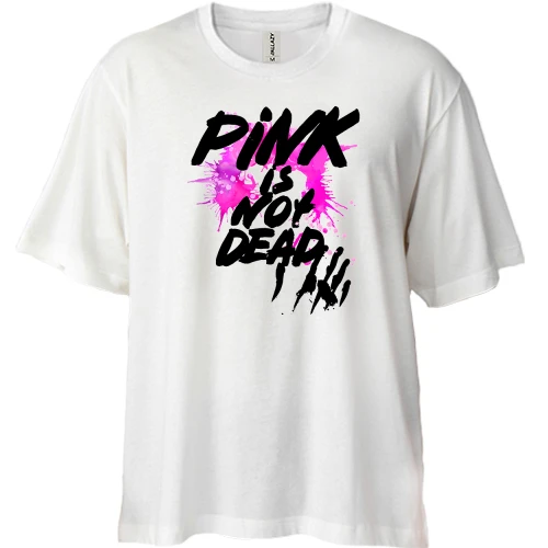 Футболка двонитка Oversize, Білий, Pink is not dead