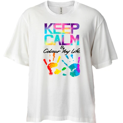 Футболка двунитка Oversize Keep calm and colour your life