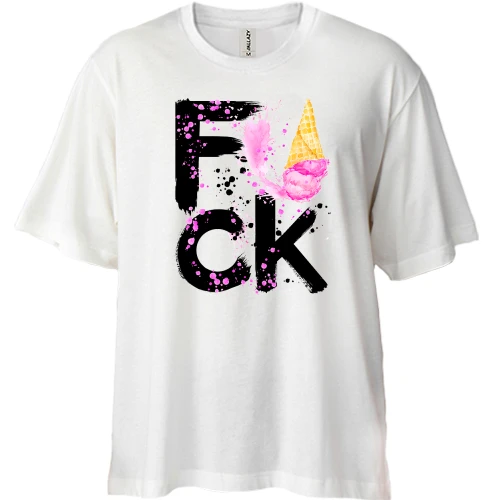 Футболка двунитка Oversize F_ck Ice Cream (black)