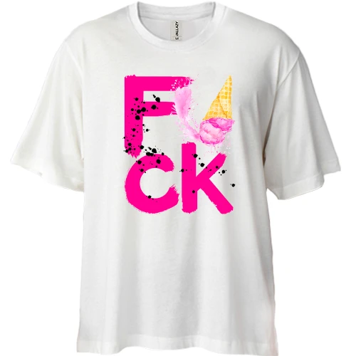 Футболка двонитка Oversize F_ck Ice Cream (pink)