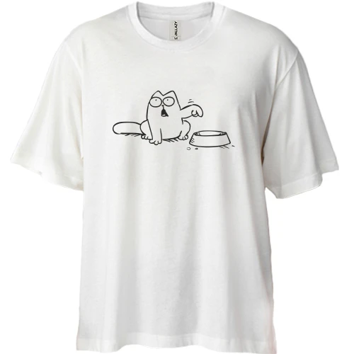 Футболка двонитка Oversize Кіт Саймона з мискою 2