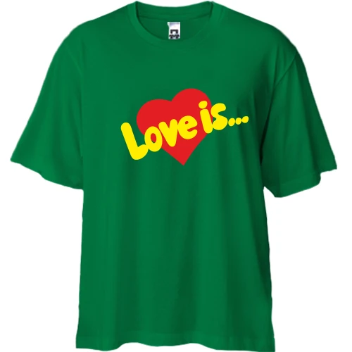 Футболка двунитка Oversize, Синий, Love is ... (2)