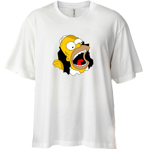 Футболка двонитка Oversize, Білий, Simpsons (12)