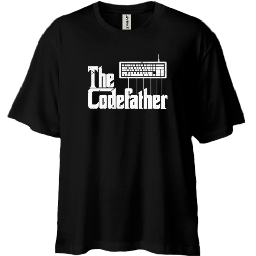 Футболка двунитка Oversize с надписью «The Codefather»
