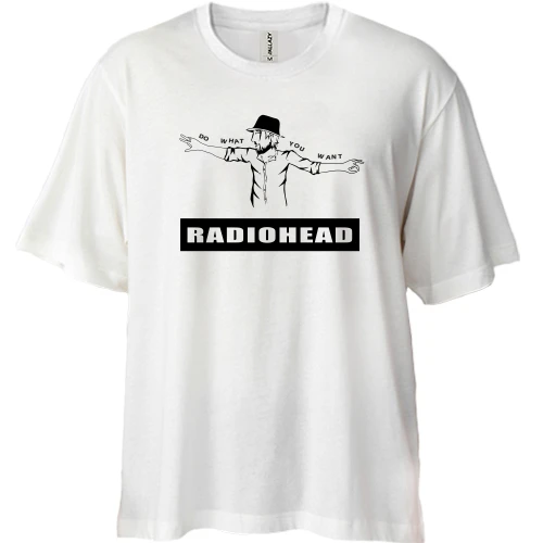 Футболка двунитка Oversize, Белый, Radiohead (2)