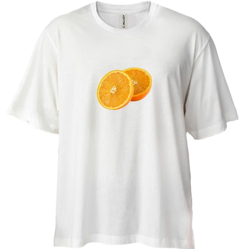 Футболка двунитка Oversize с апельсиновыми дольками