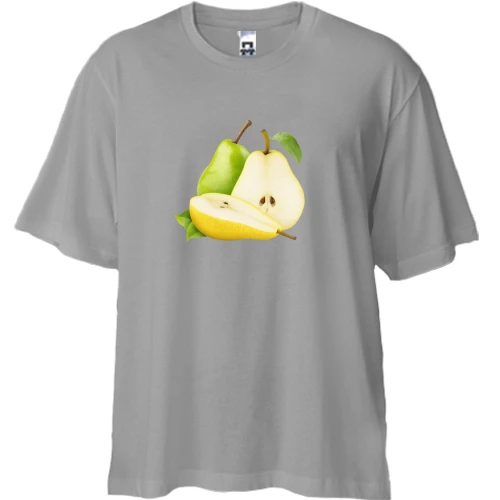 Футболка двунитка Oversize с сочными грушами