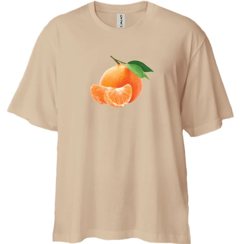 Футболка двунитка Oversize с дольками мандарина