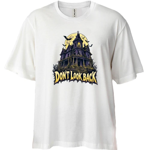 Футболка двунитка Oversize с надписью «Don't look back»
