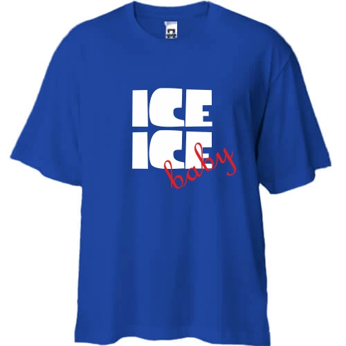 Футболка двунитка Oversize, Синий, Ice Ice Baby