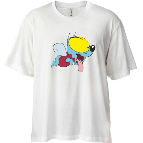 Футболка двонитка Oversize, Синій, Вжик